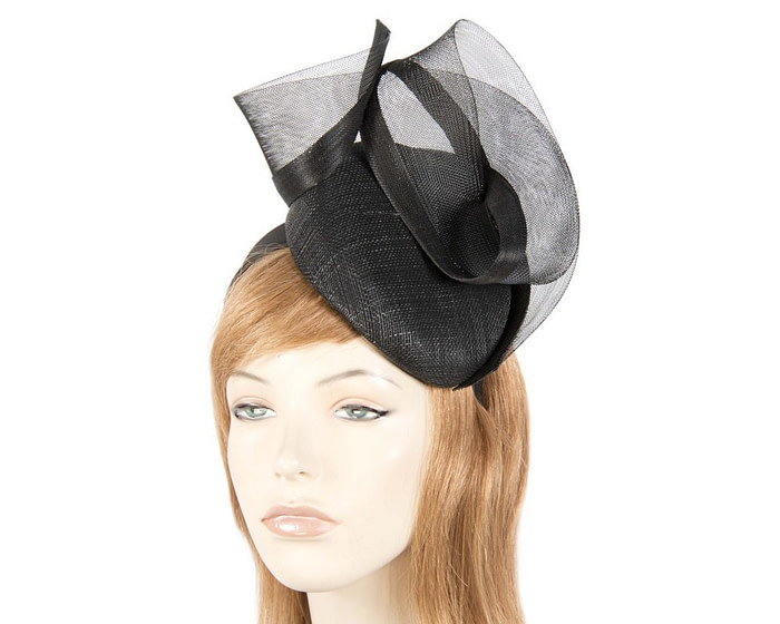 Tall black pillbox fascinator - Hats From OZ