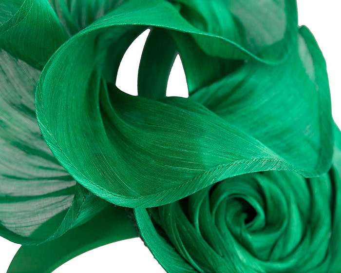 Tall green bespoke racing fascinator - Hats From OZ