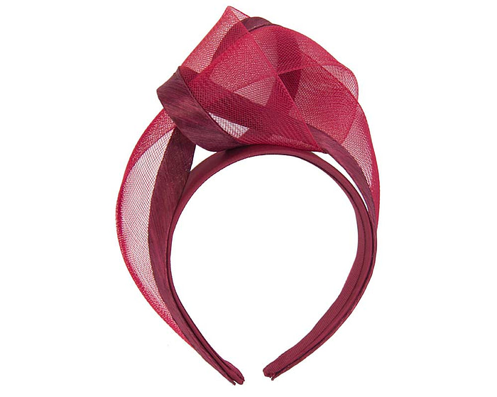 Burgundy fashion headband turban by Fillies Collection - Image 2