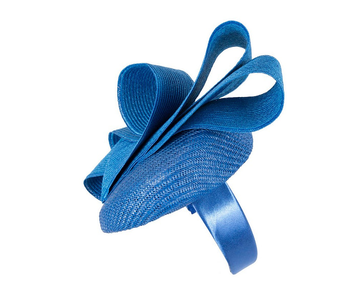 Royal blue pillbox fascinator by Fillies Collection S286 - Image 3