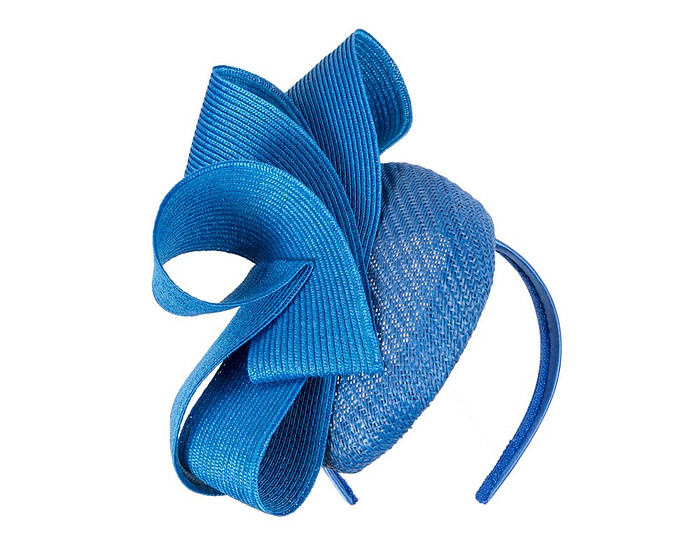 Royal blue pillbox fascinator by Fillies Collection S286 - Image 2