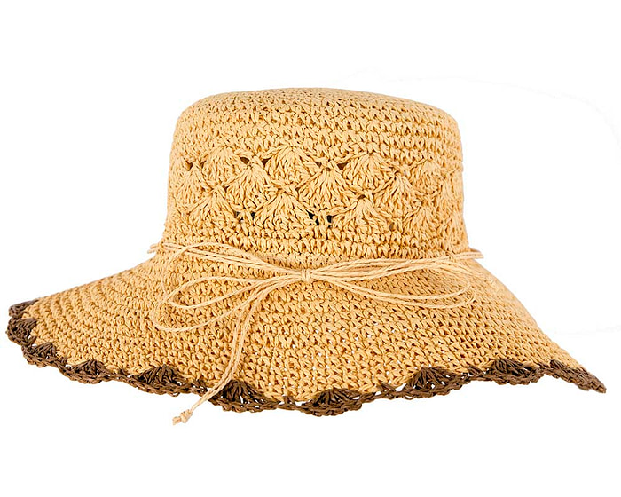 Soft wide brim ladies summer casual beach hat CS016NT - Image 4