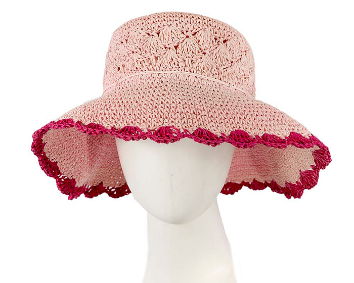 Soft wide brim ladies summer casual beach hat CS016PI