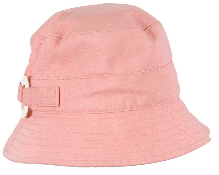 Pink ladies bucket summer beach hat with buckle - Image 5