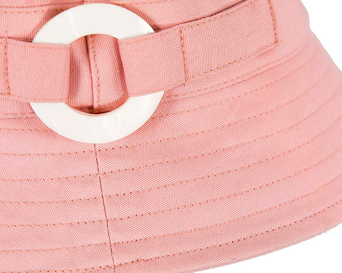 Pink ladies bucket summer beach hat with buckle - Image 4