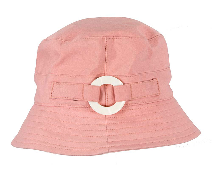 Pink ladies bucket summer beach hat with buckle - Image 2