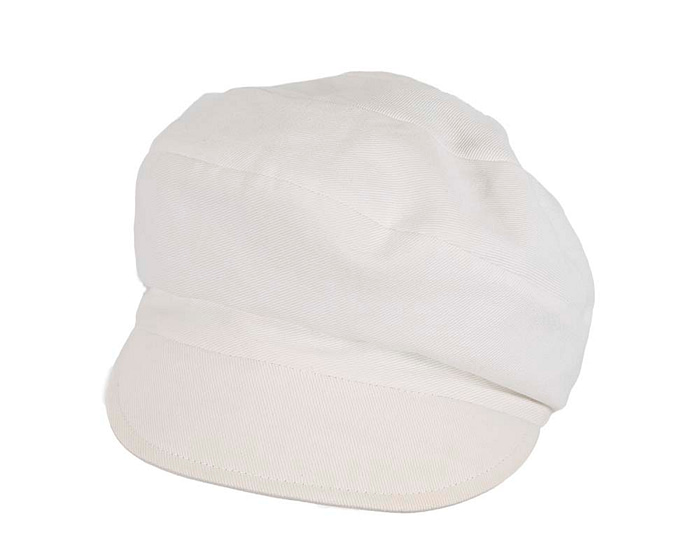 Ladies summer white newsboy cap by Betmar New York - Image 4