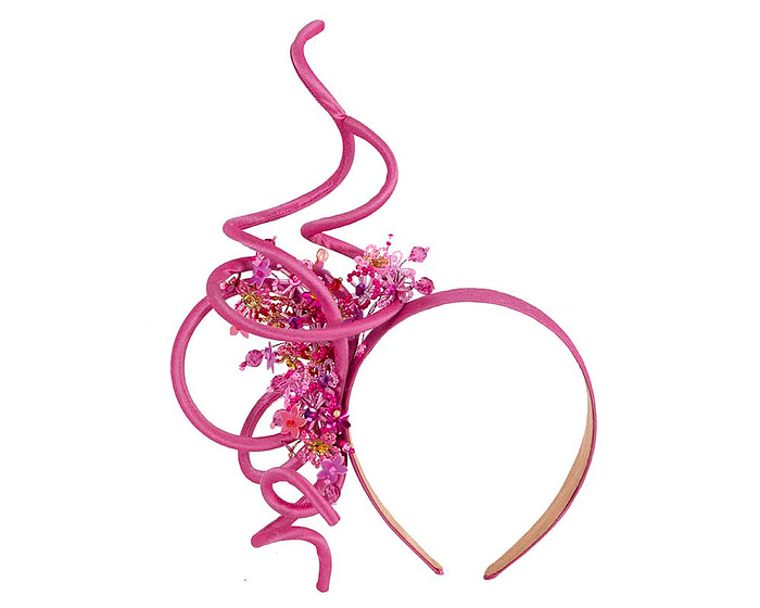 Bespoke fuchsia fascinator by Cupids Millinery - Image 2