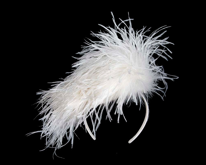 White feather fascinator by Cupids Millinery - Image 2