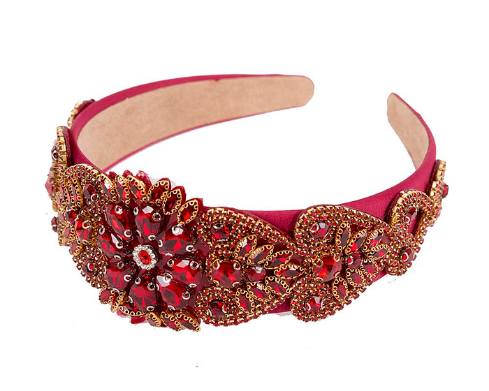 Red jewellery fascinator headband - Image 2