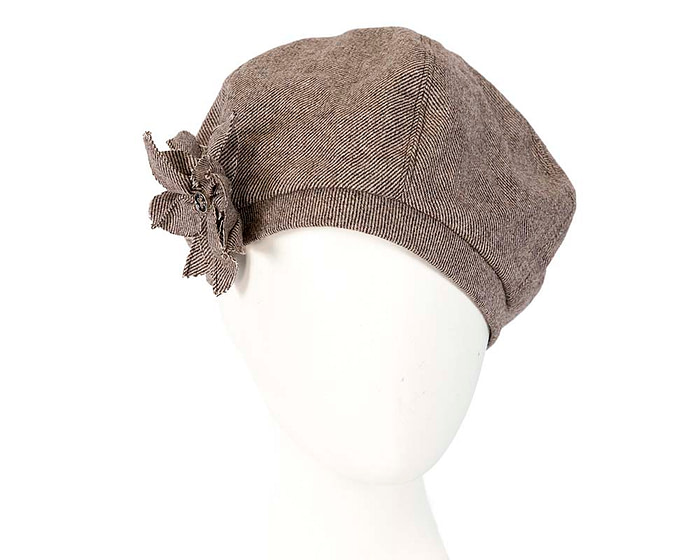 Brown winter ladies fashion beret hat by Max Alexander