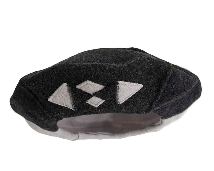 Grey & black winter french beret by Max Alexander - Image 4