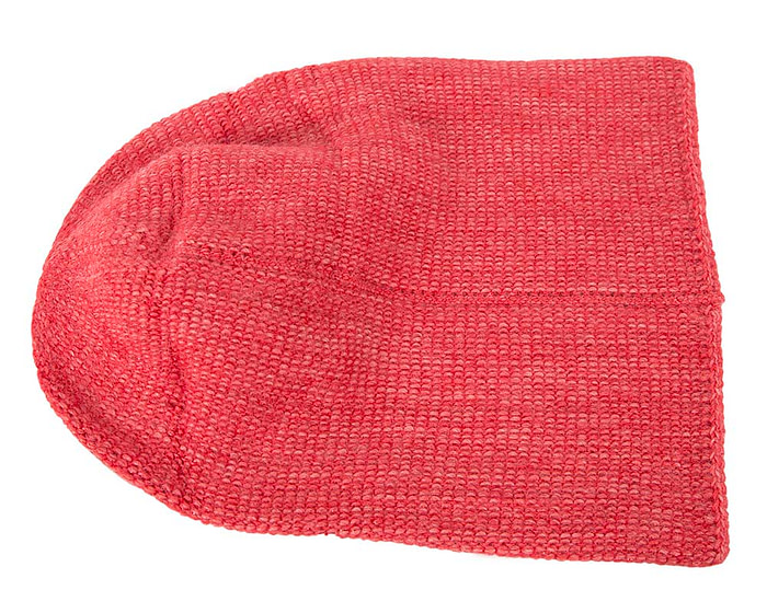 European made woven coral beanie - Image 4
