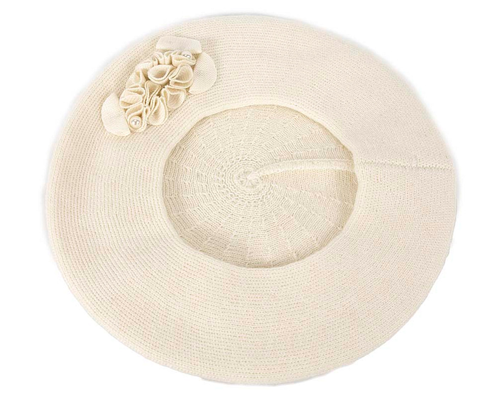 Warm woven cream beret by Max Alexander - Hats From OZ