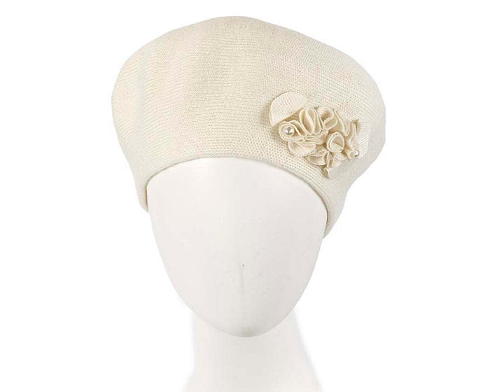 Warm woven cream beret by Max Alexander