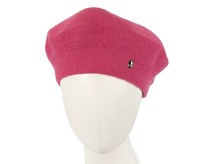 Classic woven fuchsia beret by Max Alexander