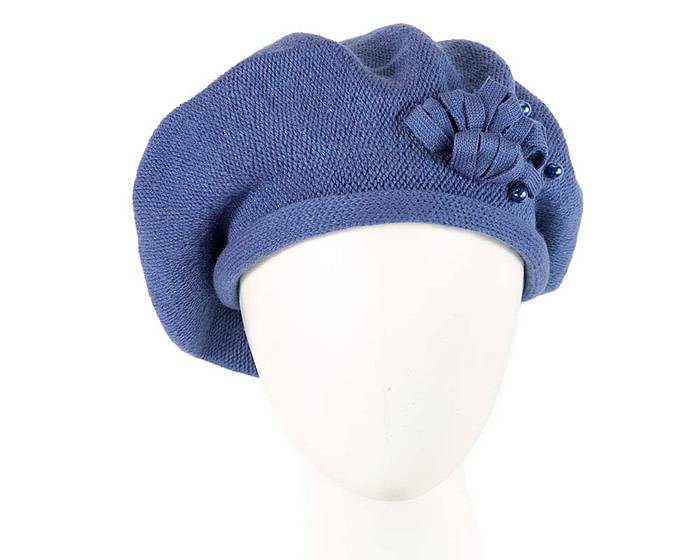 Woolen woven violet beret by Max Alexander