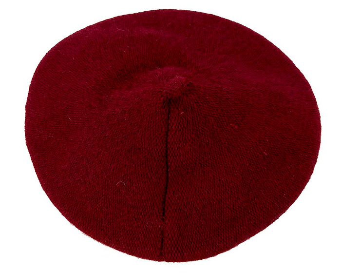 Woolen woven burgundy beret by Max Alexander - Image 4