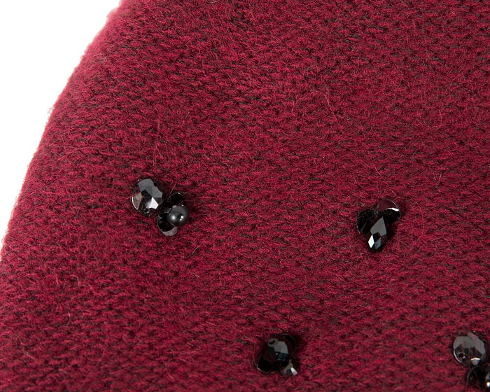 Warm European made woven burgundy beanie - Image 3