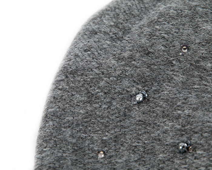 Warm European made woven dark grey beanie - Image 3