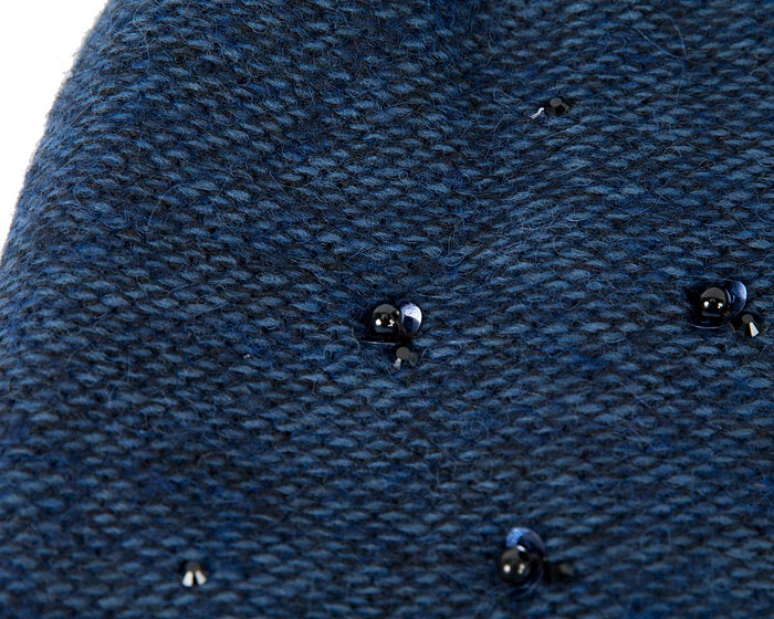 Warm European made woven navy beanie - Image 3