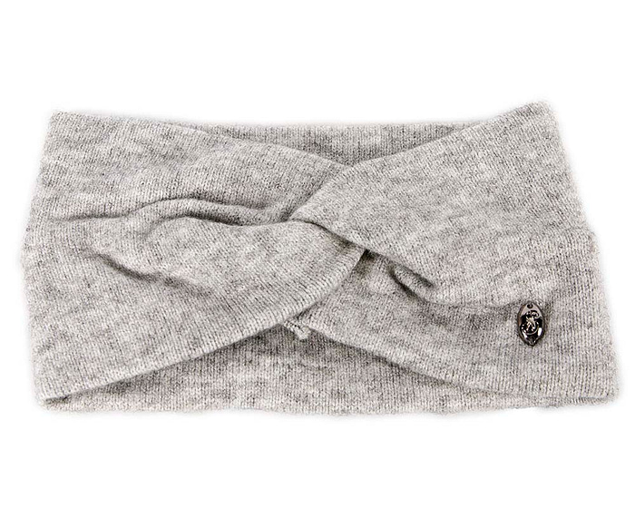 Light grey European Made woolen headband - Image 2