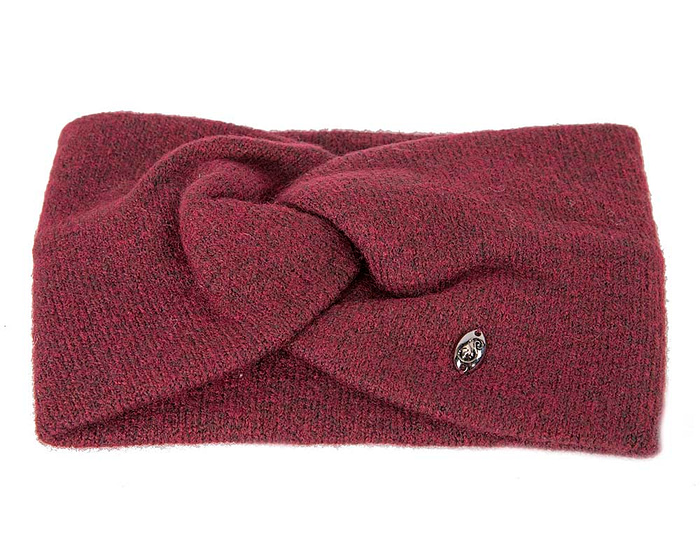 Burgundy European Made woolen headband - Image 2