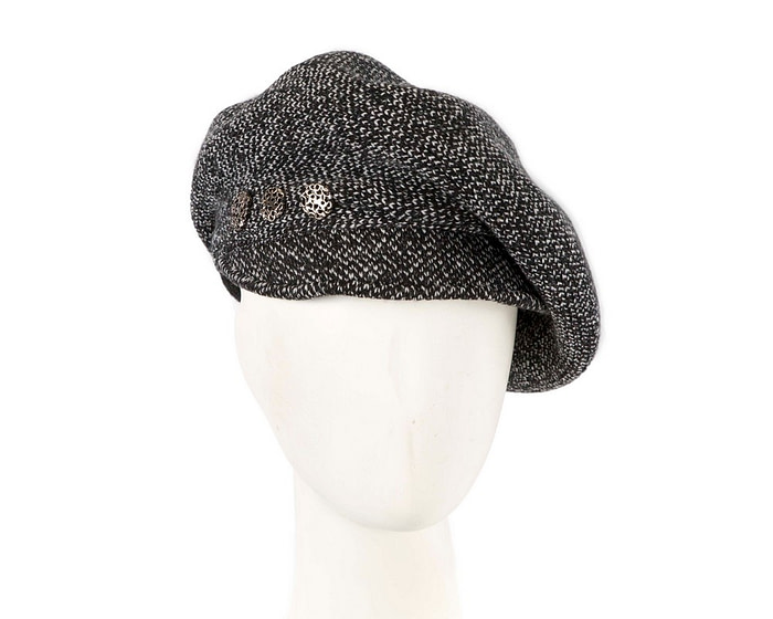 Warm charcoal wool winter fashion beret by Max Alexander JR011