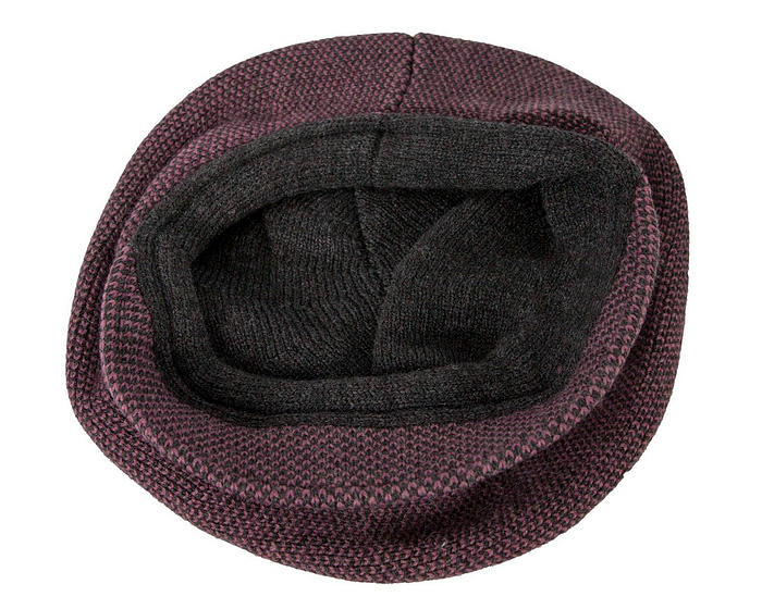 Warm burgundy wool winter fashion beret by Max Alexander - Image 4