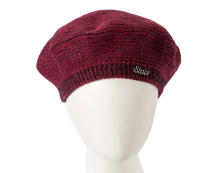 Classic crocheted burgundy beret by Max Alexander