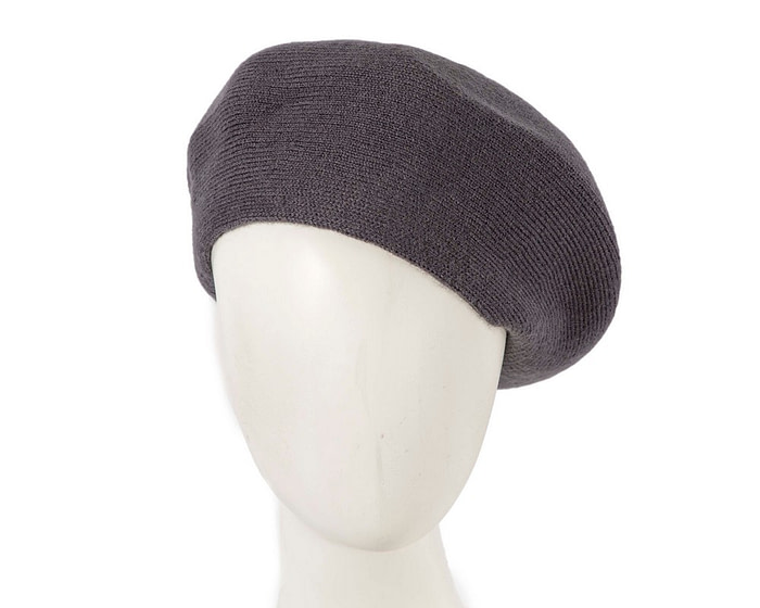 Classic woven dark grey beret by Max Alexander JR014