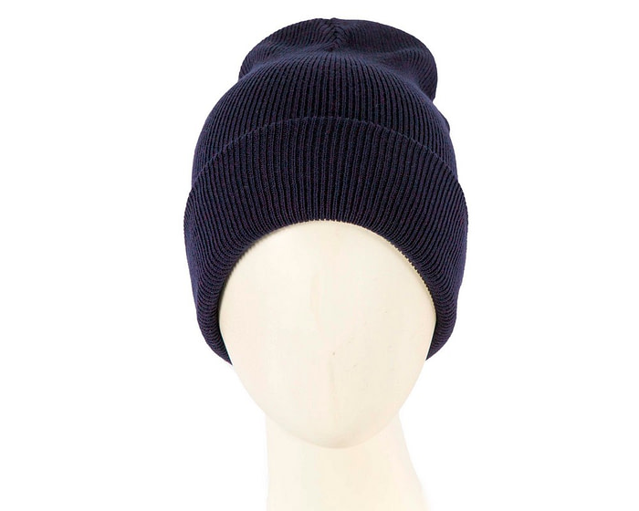 Warm European made navy beanie