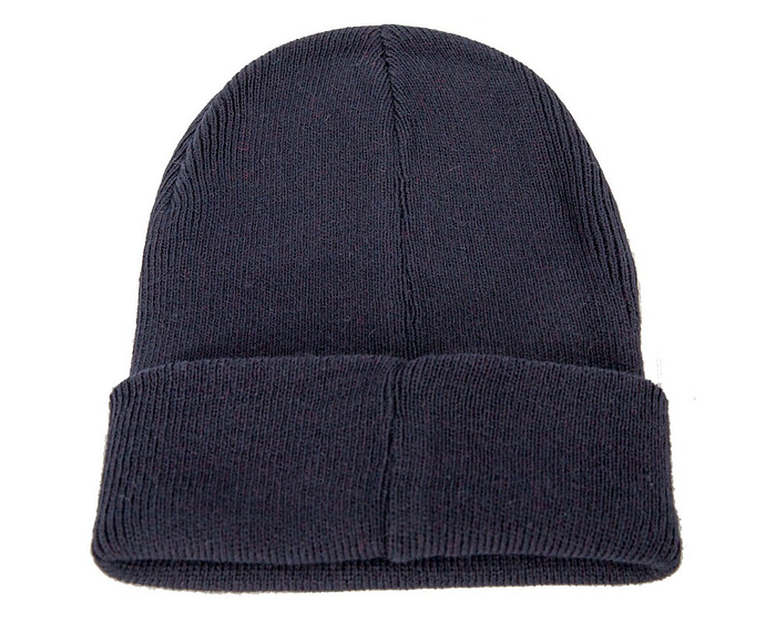 Warm European made navy beanie - Image 2