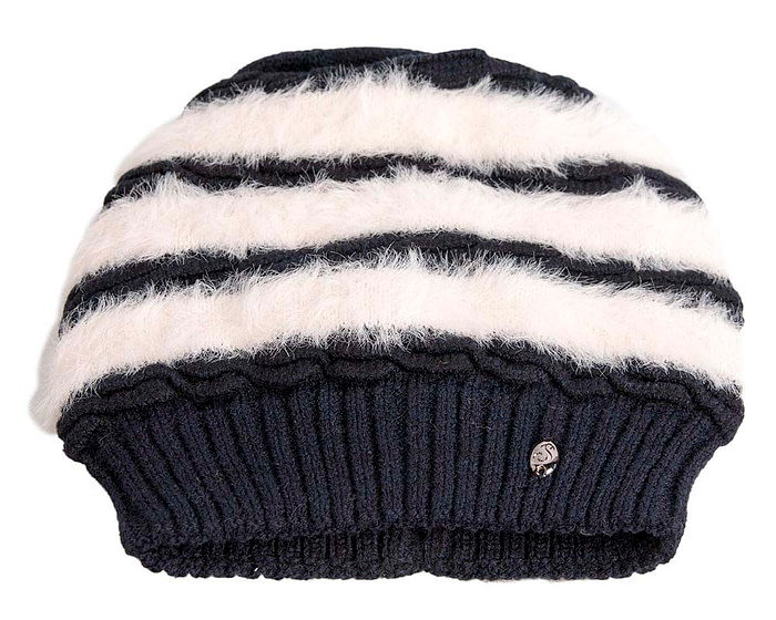 European made navy and ivory beanie - Image 2