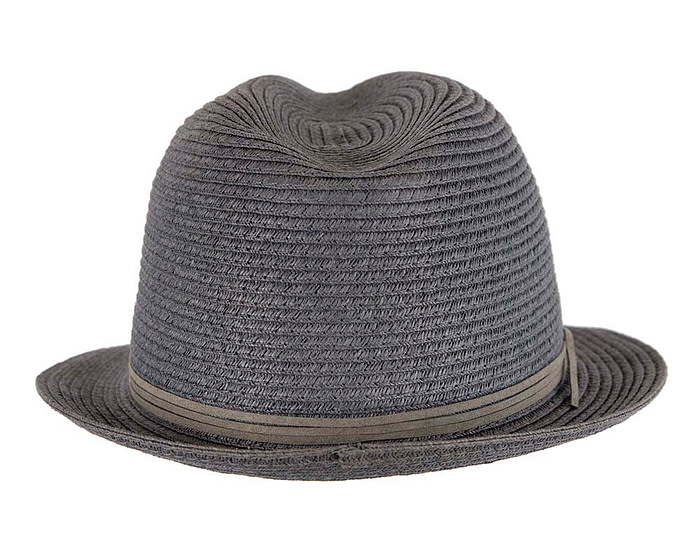 Navy Short Brim Fedora Hat - Image 6