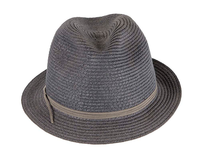 Navy Short Brim Fedora Hat - Image 4