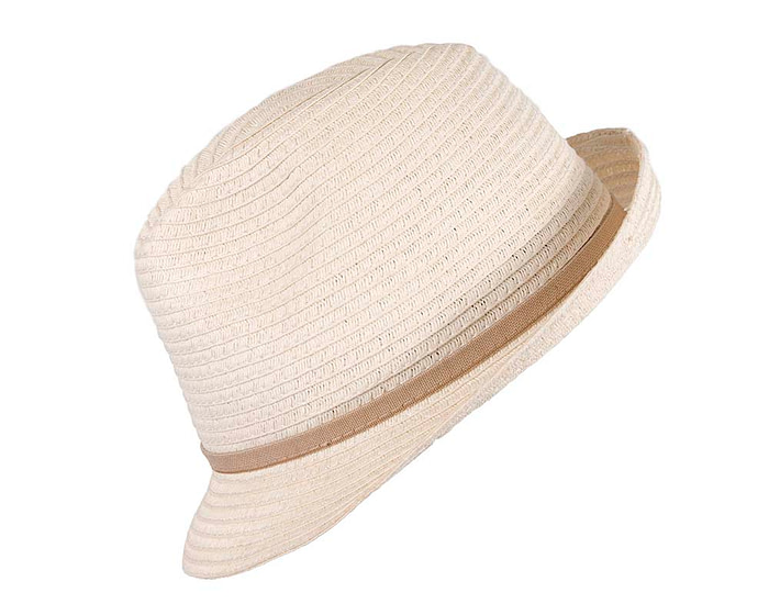 White Short Brim Fedora Hat - Image 2