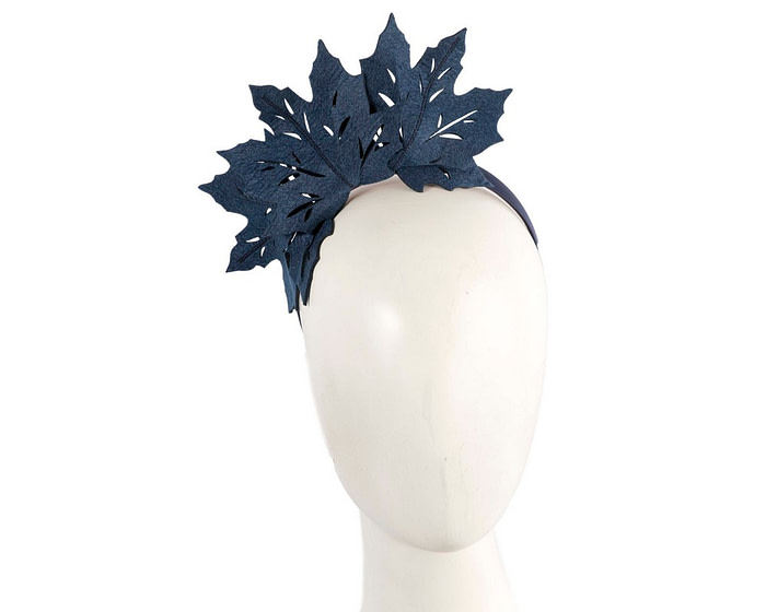 Navy laser cut maple leafs on headband