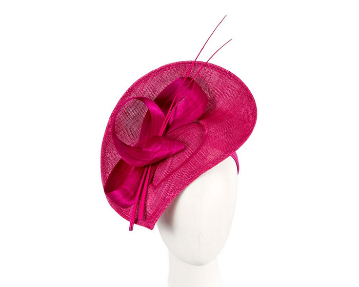 Large fuchsia sinamay fascinator by Max Alexander MA872