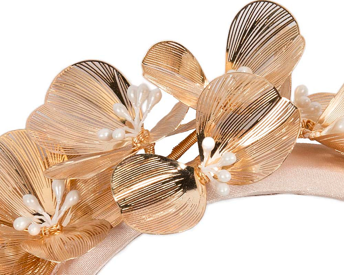 Exclusive gold headband fascinator by Cupids Millinery CU553 - Image 3