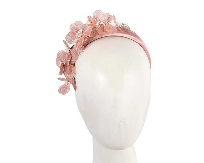 Exclusive pink gold headband fascinator by Cupids Millinery