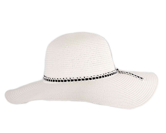 Wide brim white casual beach hat - Image 5