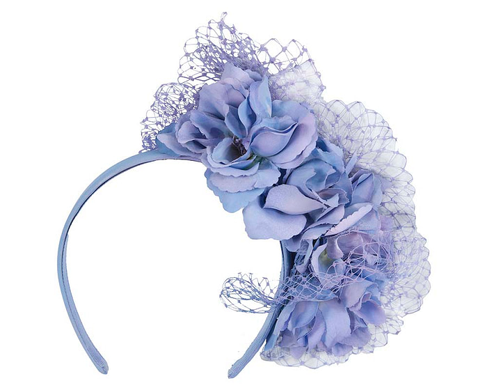 Flower headband with netting by Cupids Millinery - Image 2