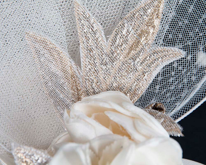 Bespoke cream fascinator by Cupids Millinery CU569 - Image 3