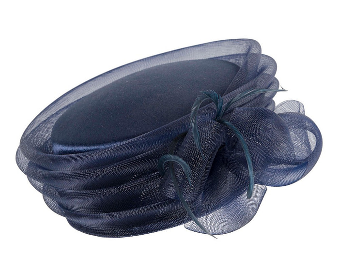 Navy Mother of the Bride pillbox hat custom made to order - Hats From OZ