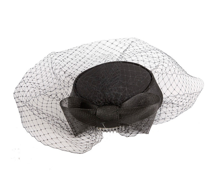 Custom made black pillbox hat with veil - Image 4