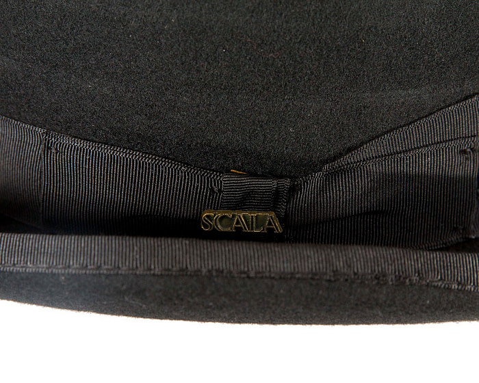 Black SCALA Felt Bowler Hat - Image 5