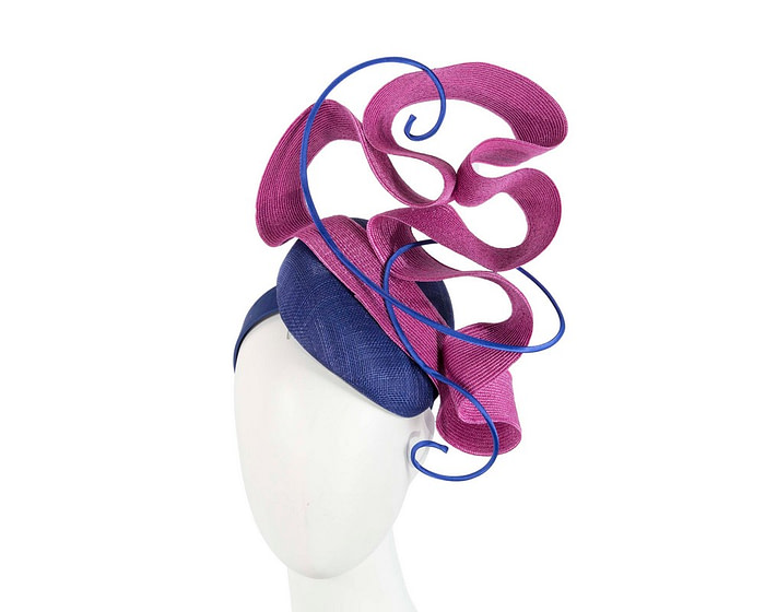 Royal Blue & Fuchsia designers racing fascinator by Fillies Collection