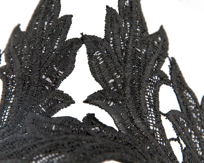 Black lace crown fascinator headband by Max Alexander MA793 - Image 3