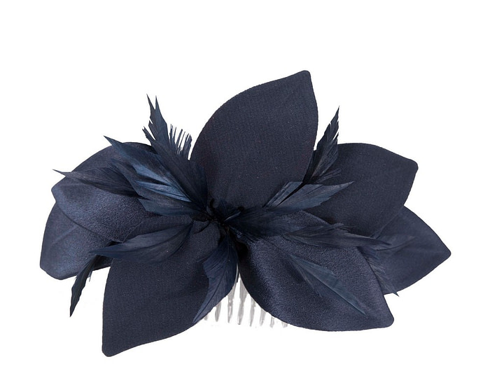 Navy Fascinator comb for Mother of the Bride special occasions 4786N - Image 2